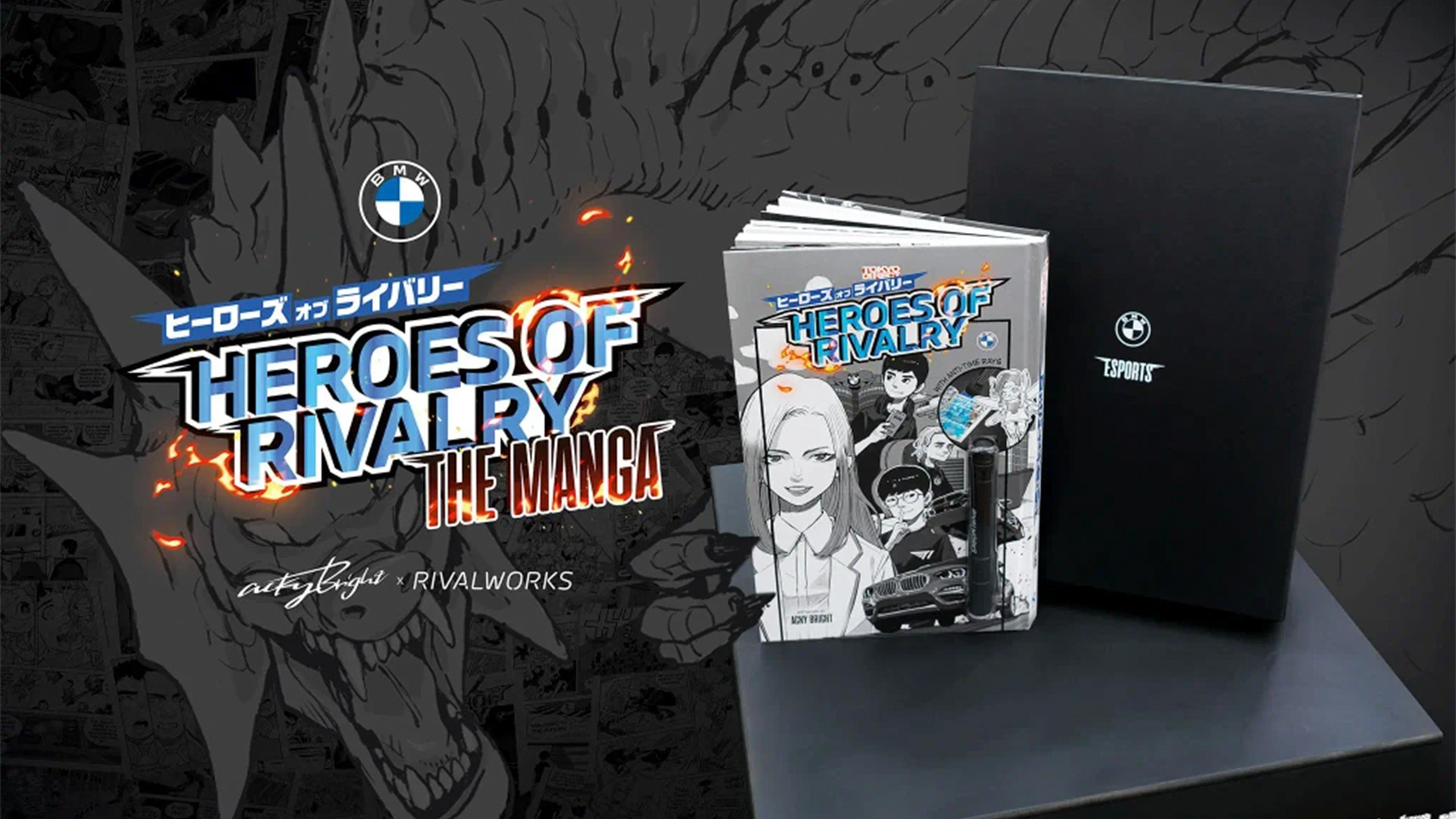 Collectors Edition promo showing hardcover manga book with Acky Bright signature